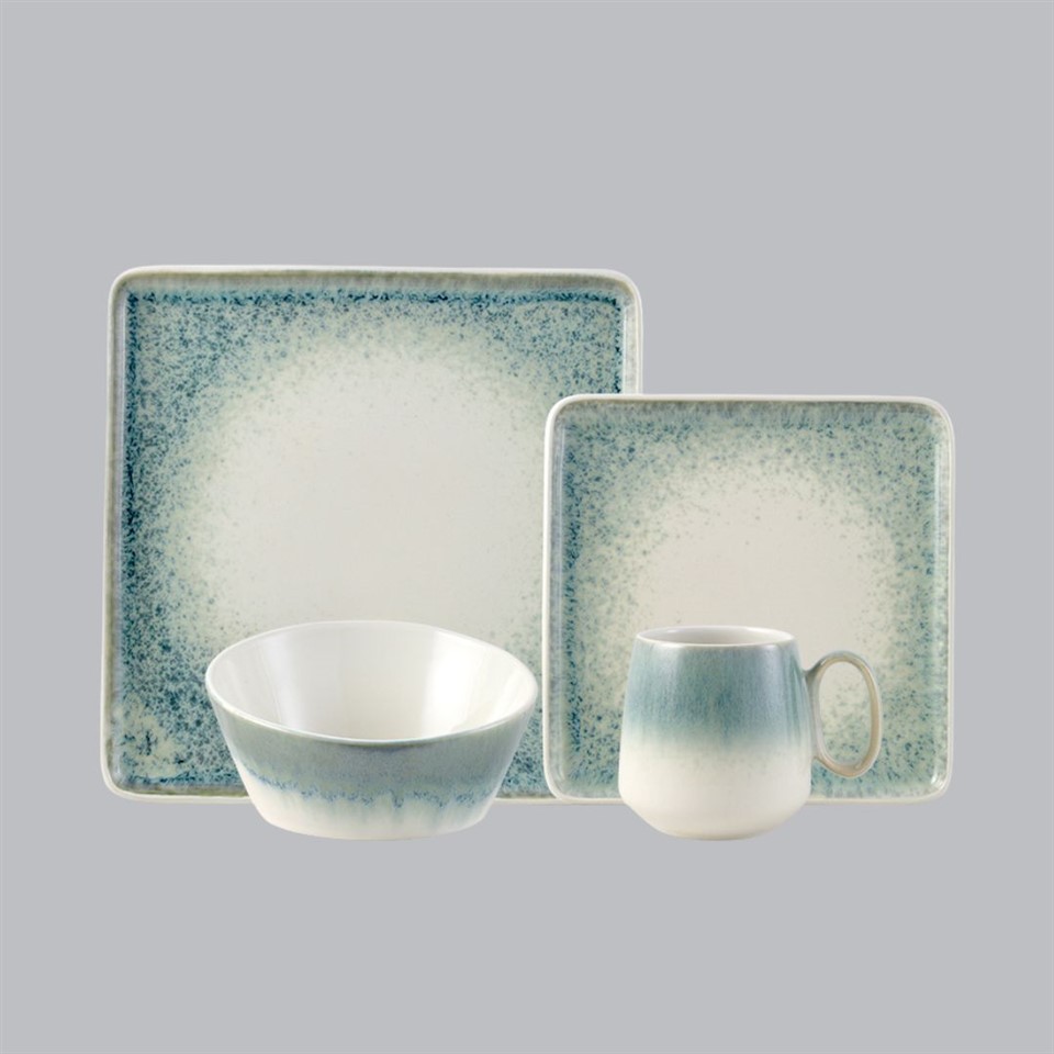 Louça de grés Halo Green Reactive Glaze (conjunto de 16)