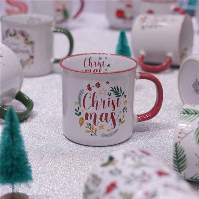 Conjunto elegante de caneca de café de Natal esmaltado|Conjunto de 4