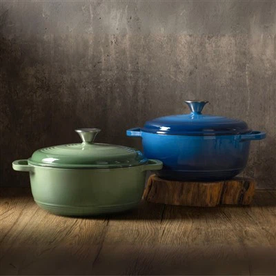 Coleção Primavera Redonda em Ferro Fundido Esmaltado, Verde Sal Marinho