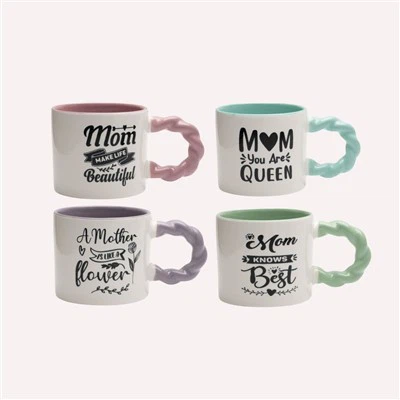 Caneca de café mãe você é rainha nova caneca de porcelana de osso para o dia das mães canecas de café brancas 12 onças para escritório e casa