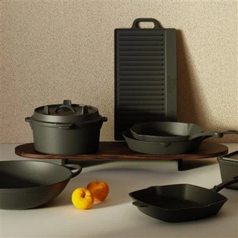 Conjunto inicial de ferro fundido gourmet para exterior