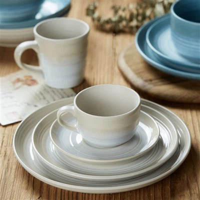 Conjunto de louças com esmalte reativo de cerâmica com sensação pura e familiar