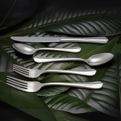 Conjunto elegante de talheres de coleção inoxidável